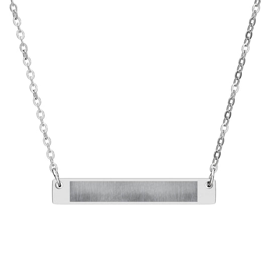 Engraved Horizontal Bar Necklace