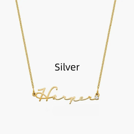 Custom name necklace in gold finish