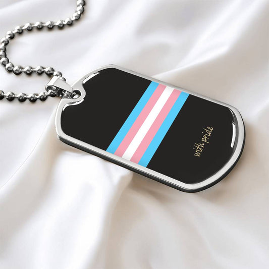 Subtle Trans Pride Dog Tag