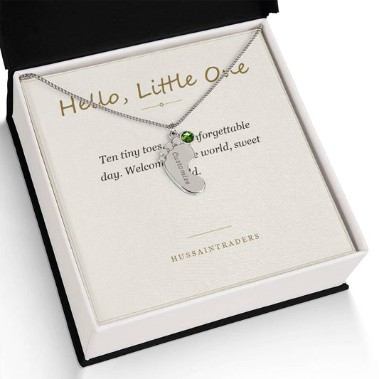 Baby Feet Birthstone Necklace