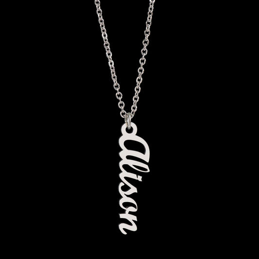 Stacked Vertical Names Necklace