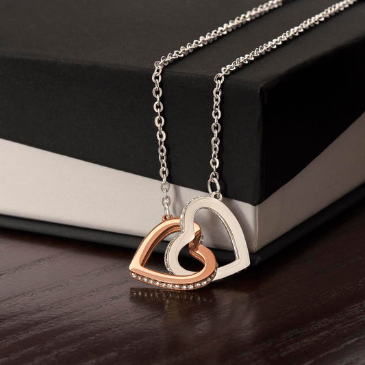Interlocking Hearts Necklace in gold finish, a personalized gift for Sweetest Day 2026