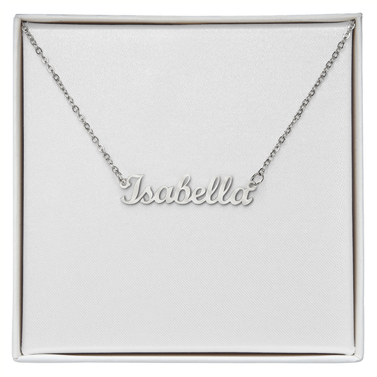 Custom name necklace in gold and silver finish, made to order from HussainTraders