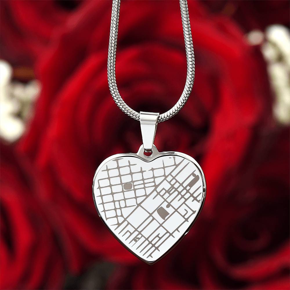 Engraved Coordinates Heart Necklace in sterling silver, personalized housewarming jewelry by HussainTraders