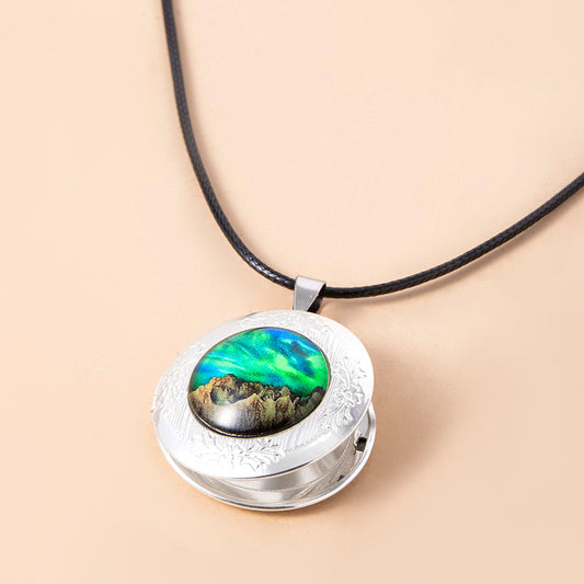 Vintage Glass Photo Locket necklace -- a meaningful personalized jewelry gift from HussainTraders