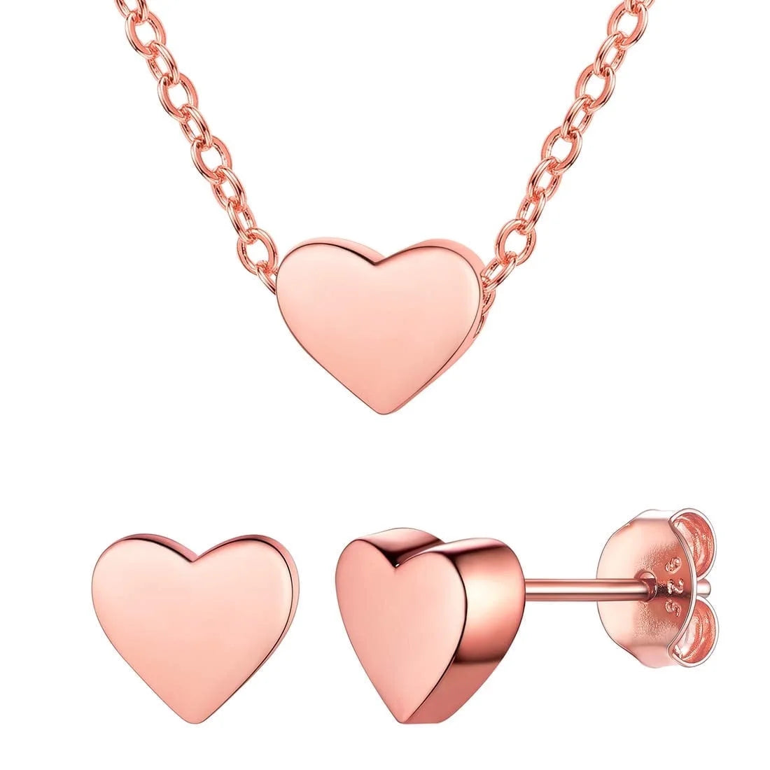 Heart necklace and earrings set