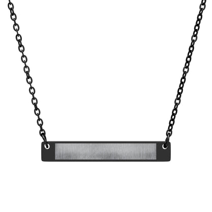 Engraved Horizontal Bar Necklace