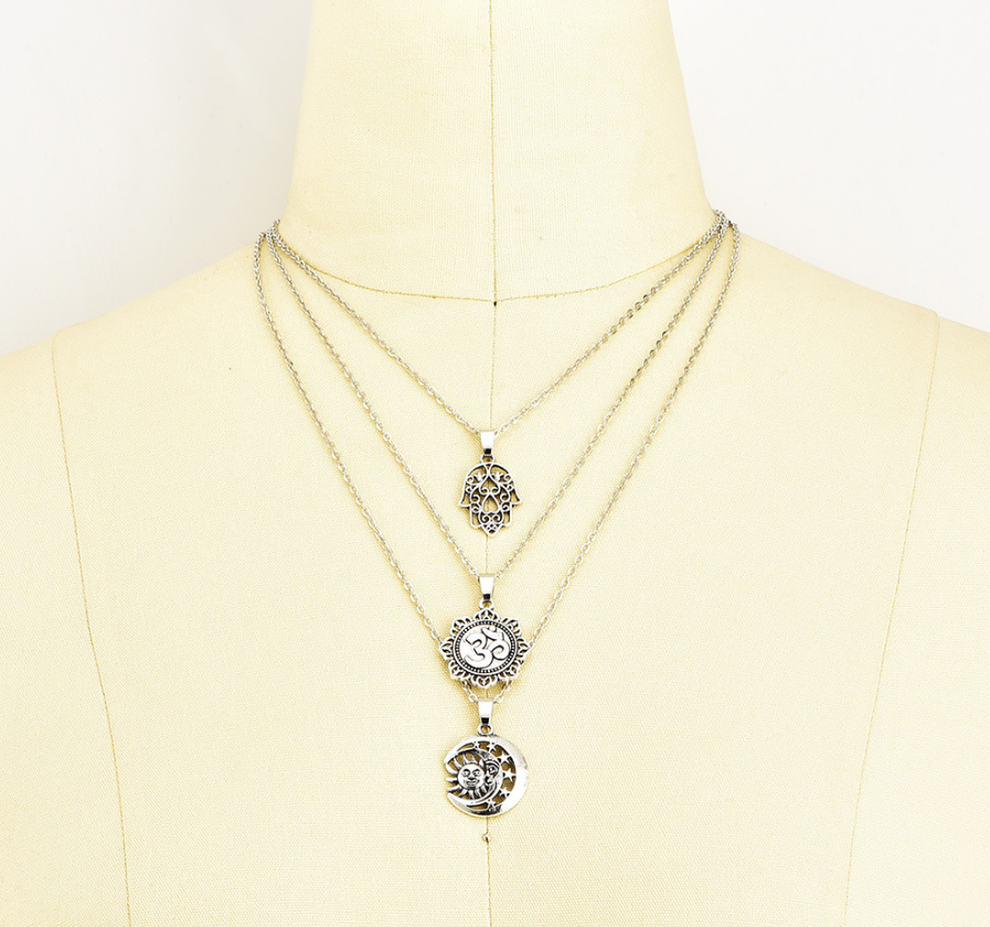 Celestial Star & Moon Layered Necklace