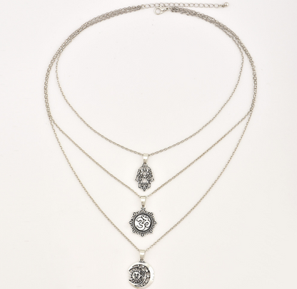 Celestial Star & Moon Layered Necklace