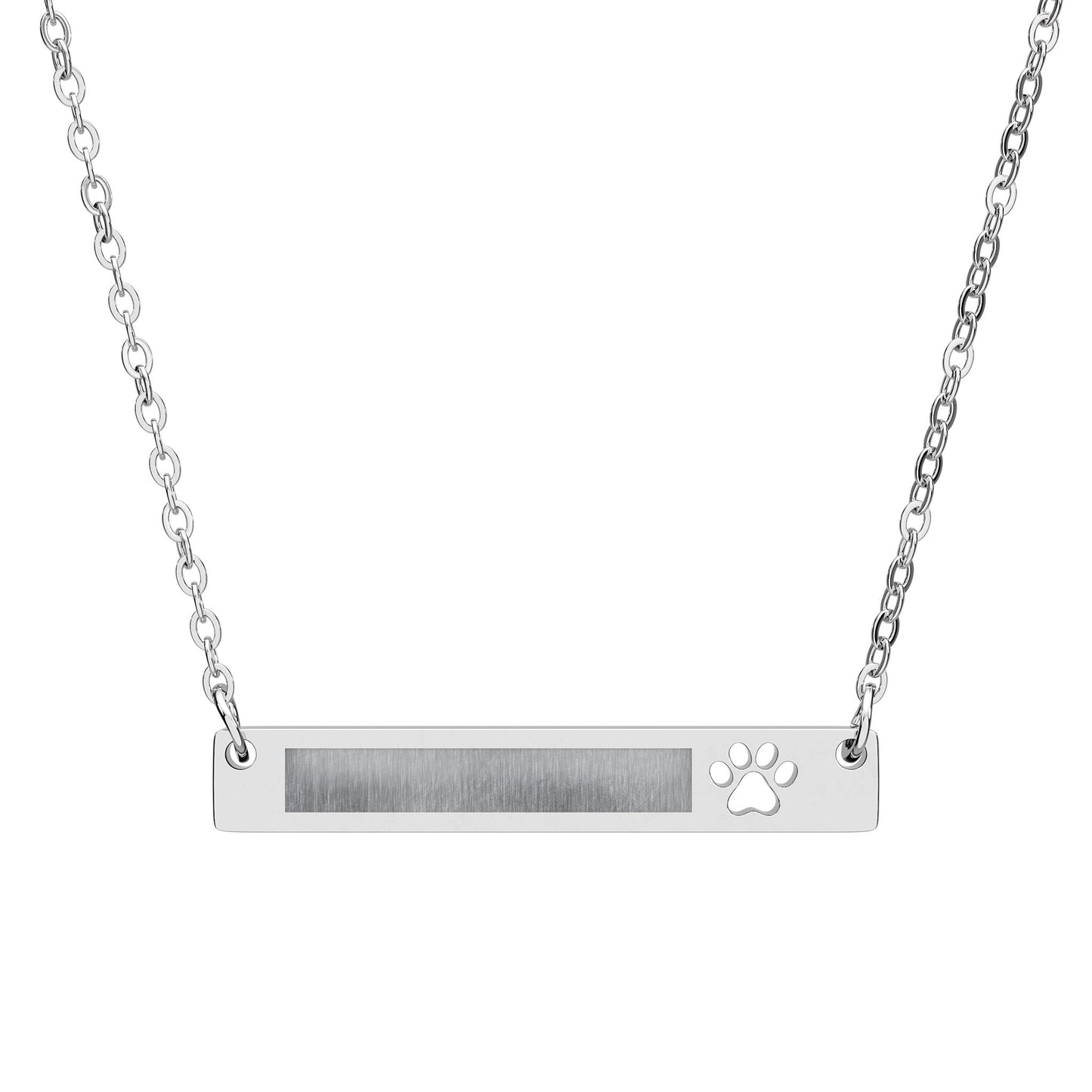 Engraved Paw Bar Necklace