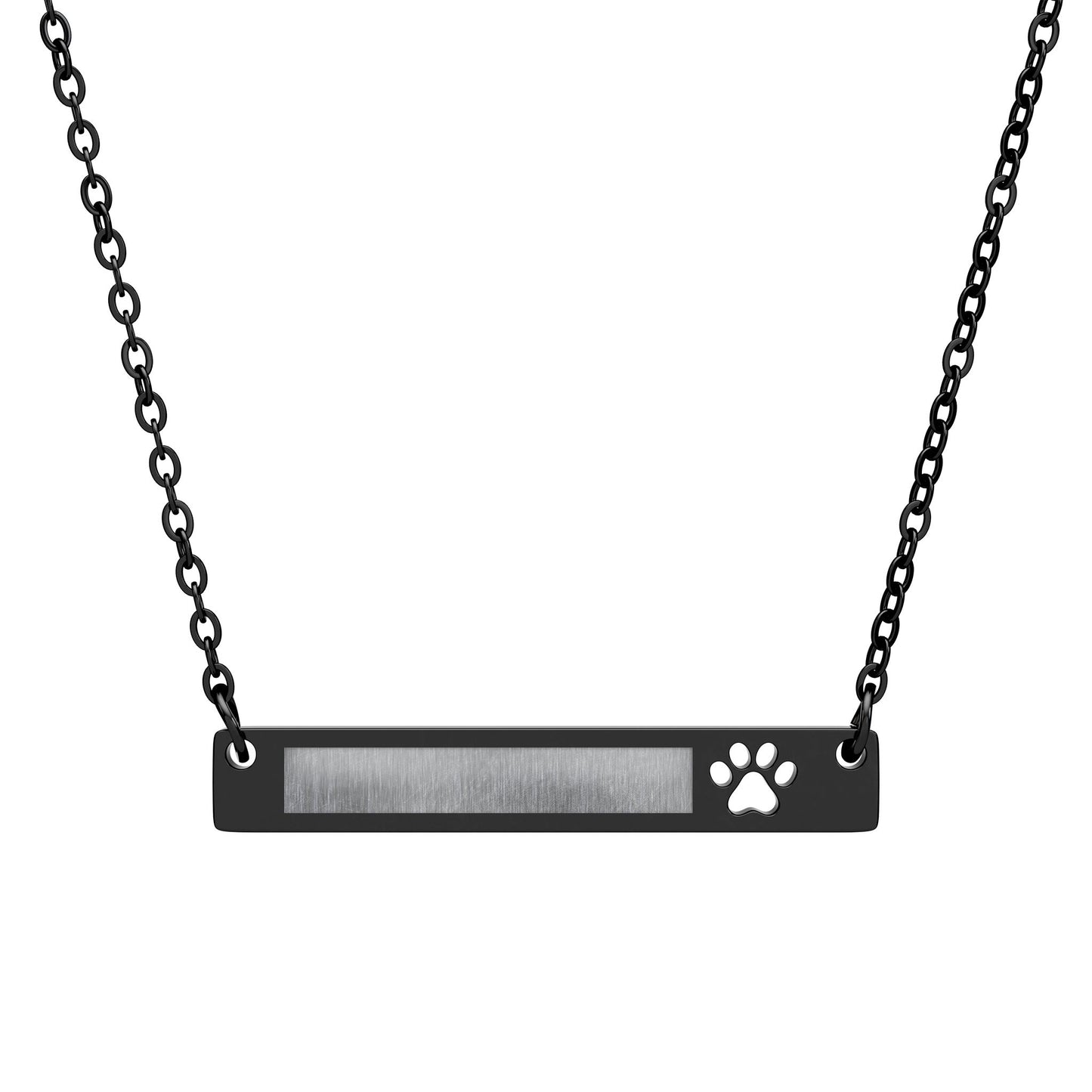 Engraved Paw Bar Necklace