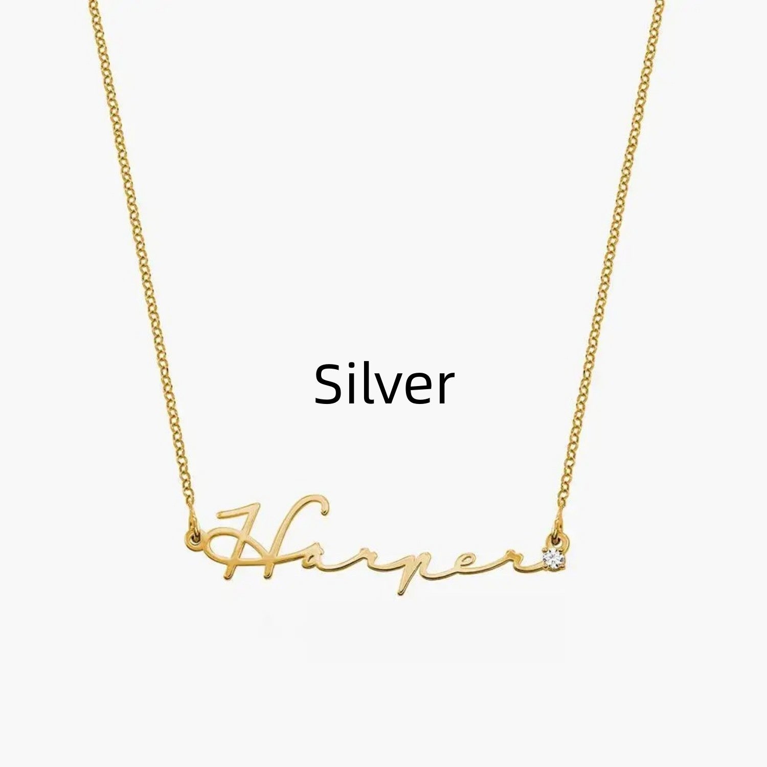 Custom name necklace in gold finish