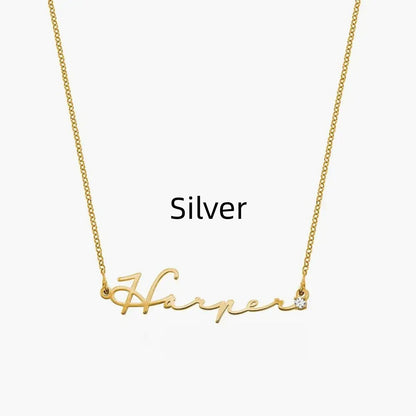 Custom name necklace in gold finish