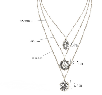 Celestial Star & Moon Layered Necklace