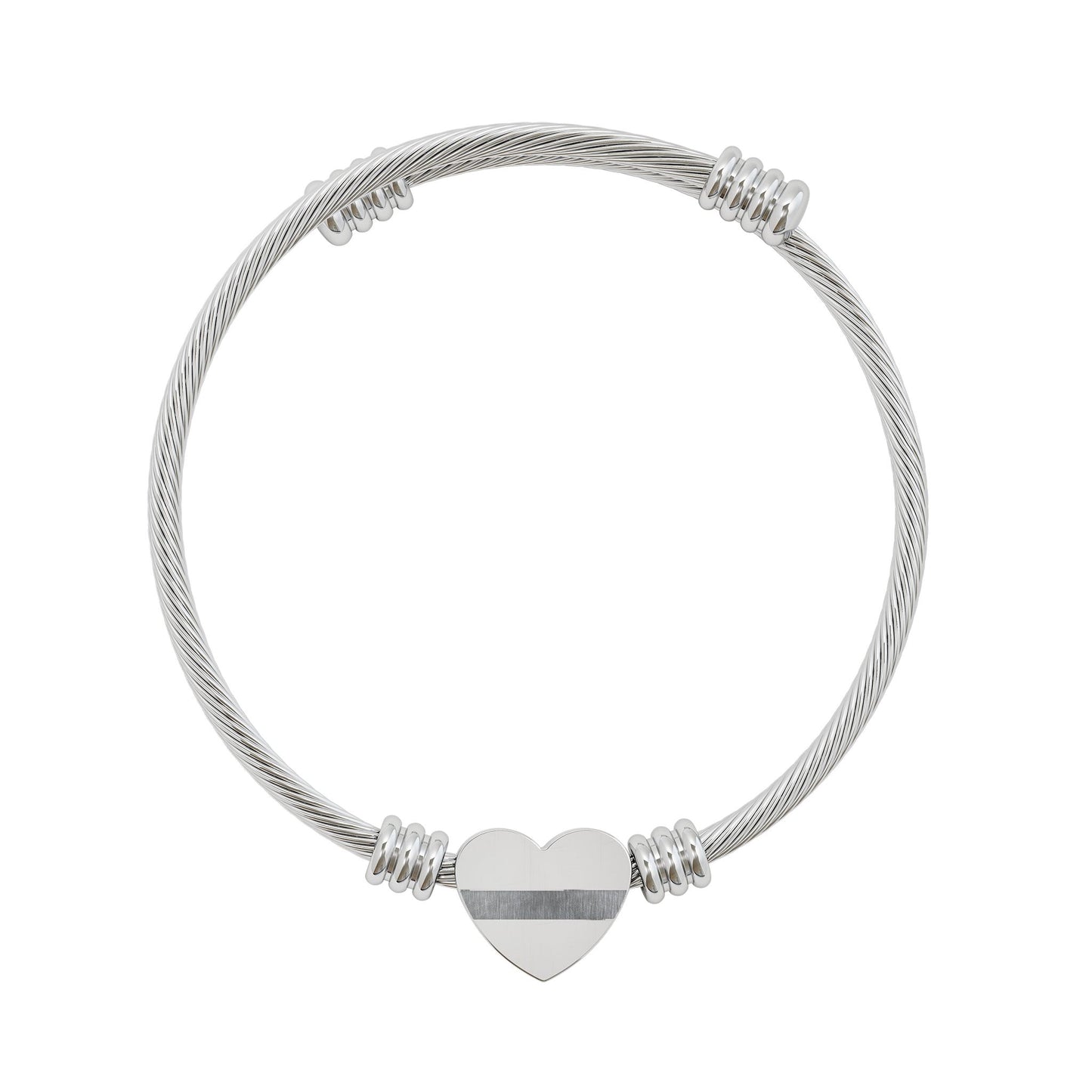 Engraved Heart Cuff Bracelet