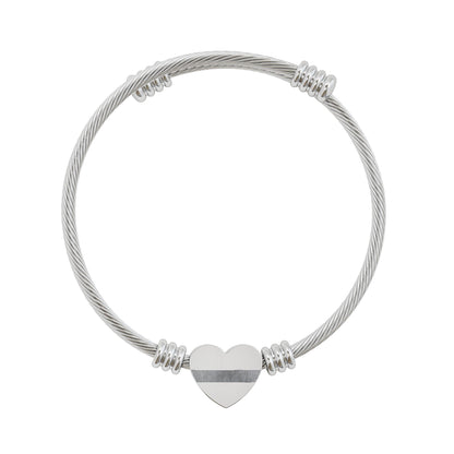 Engraved Heart Cuff Bracelet