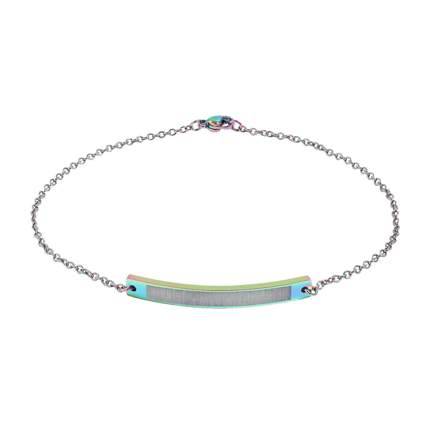 Engraved Curved Bar Anklet