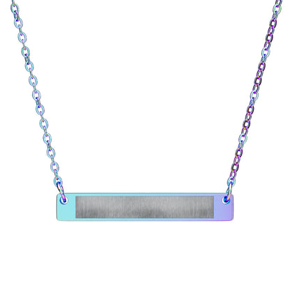 Engraved Horizontal Bar Necklace