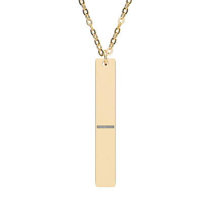 Engraved Vertical Bar Necklace
