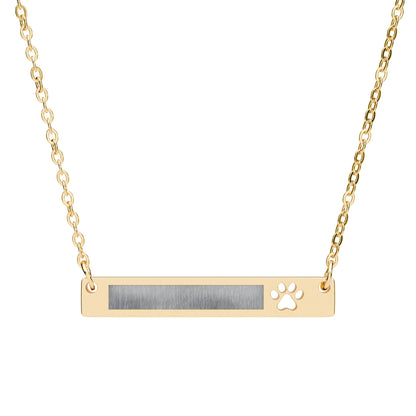 Engraved Paw Bar Necklace