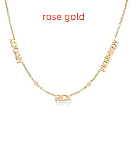 Arabic calligraphy birthstone necklace detail