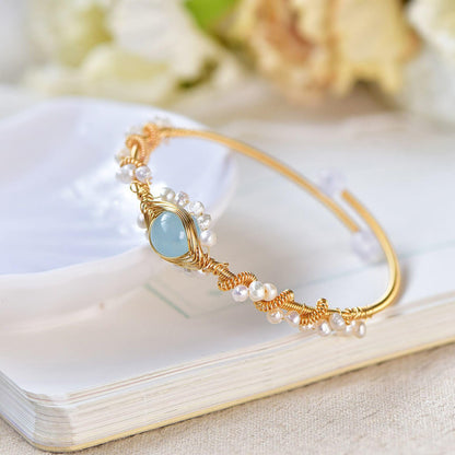 Pearl cuff bracelet detail