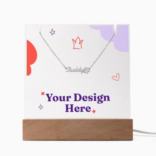 Pet Photo Keepsake Light & Paw Necklace