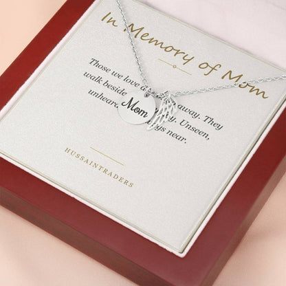Necklace and card in the luxury box, close-up | Memorial Necklace for Mom