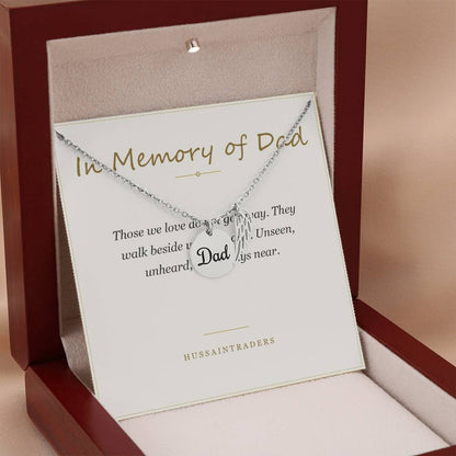 Luxury box with necklace and card, angled | Memorial Necklace for Dad