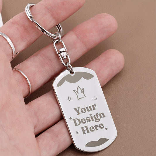 Engraved Dog Tag Keychain