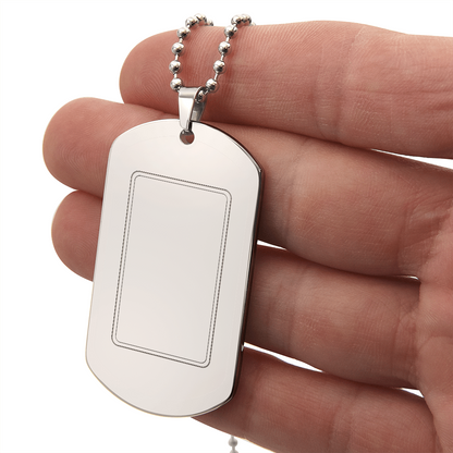 Personalized Engraved Dog Tag Necklace — Custom Name for Him