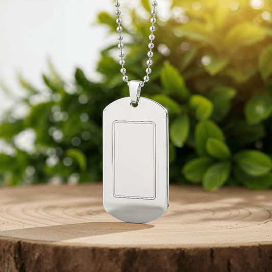 Personalized Engraved Dog Tag Necklace — Custom Name for Him