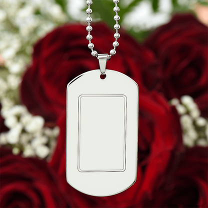 Personalized Engraved Dog Tag Necklace — Custom Name for Him