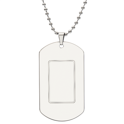 Personalized Engraved Dog Tag Necklace — Custom Name for Him