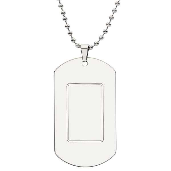 Personalized Engraved Dog Tag Necklace — Custom Name for Him