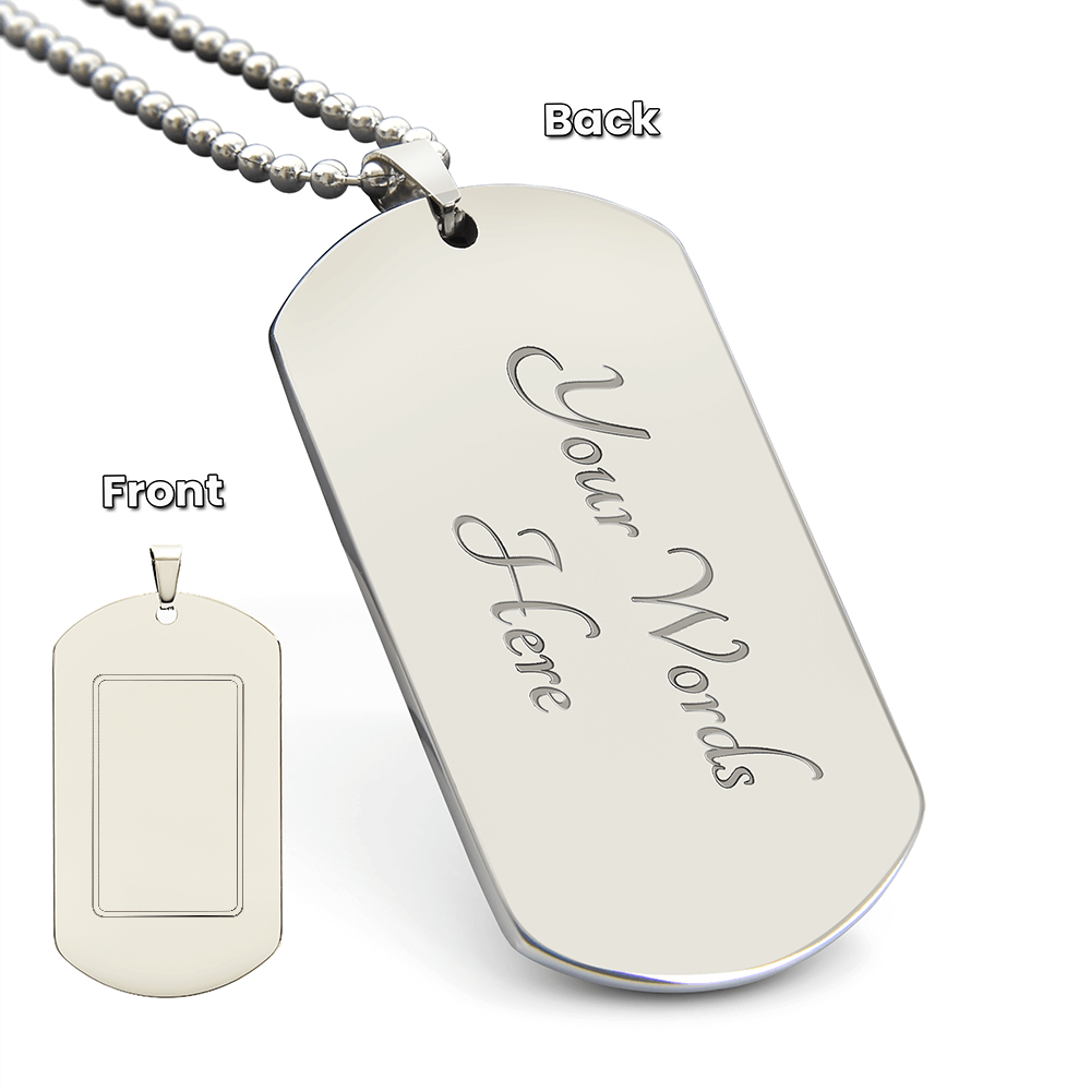 Personalized Engraved Dog Tag Necklace — Custom Name for Him