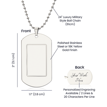 Personalized Engraved Dog Tag Necklace — Custom Name for Him