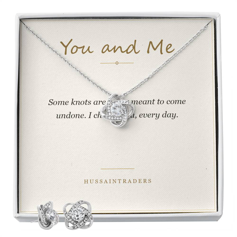 Love Knot Necklace & Earring Set