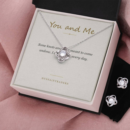 Love Knot Necklace & Earring Set