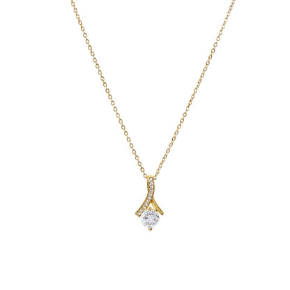 Alluring Beauty pendant in yellow gold finish on a white background | Proud Mom Necklace