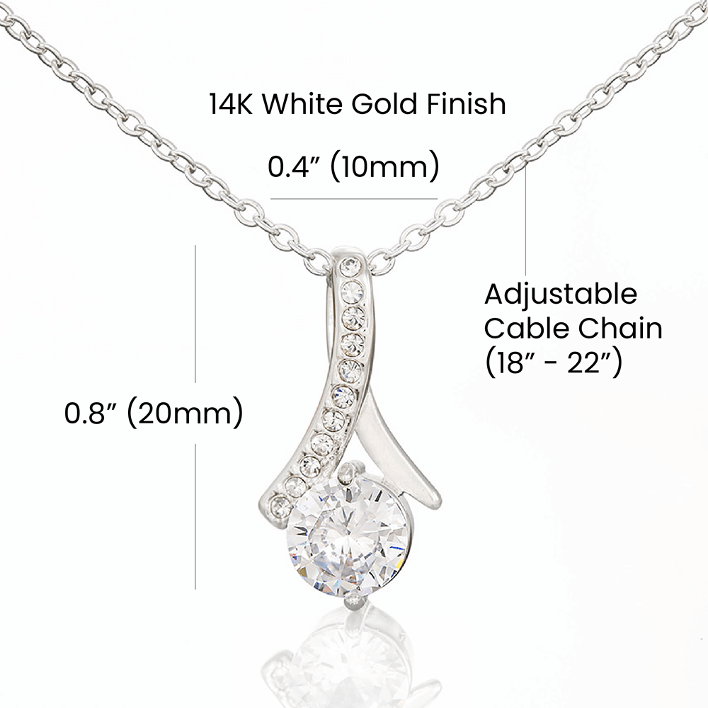 Size guide: pendant 0.8 by 0.4 inches on an adjustable cable chain, 18 to 22 inches | Proud Mom Necklace
