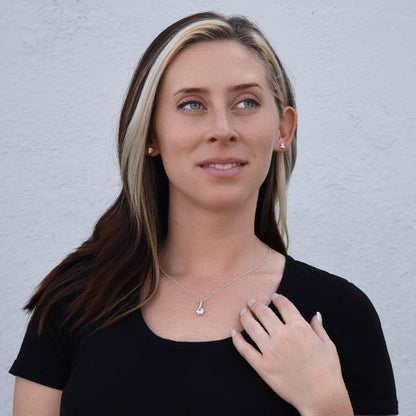 Woman in black wearing the Alluring Beauty set, close view | Alluring Beauty Necklace and Earring Set