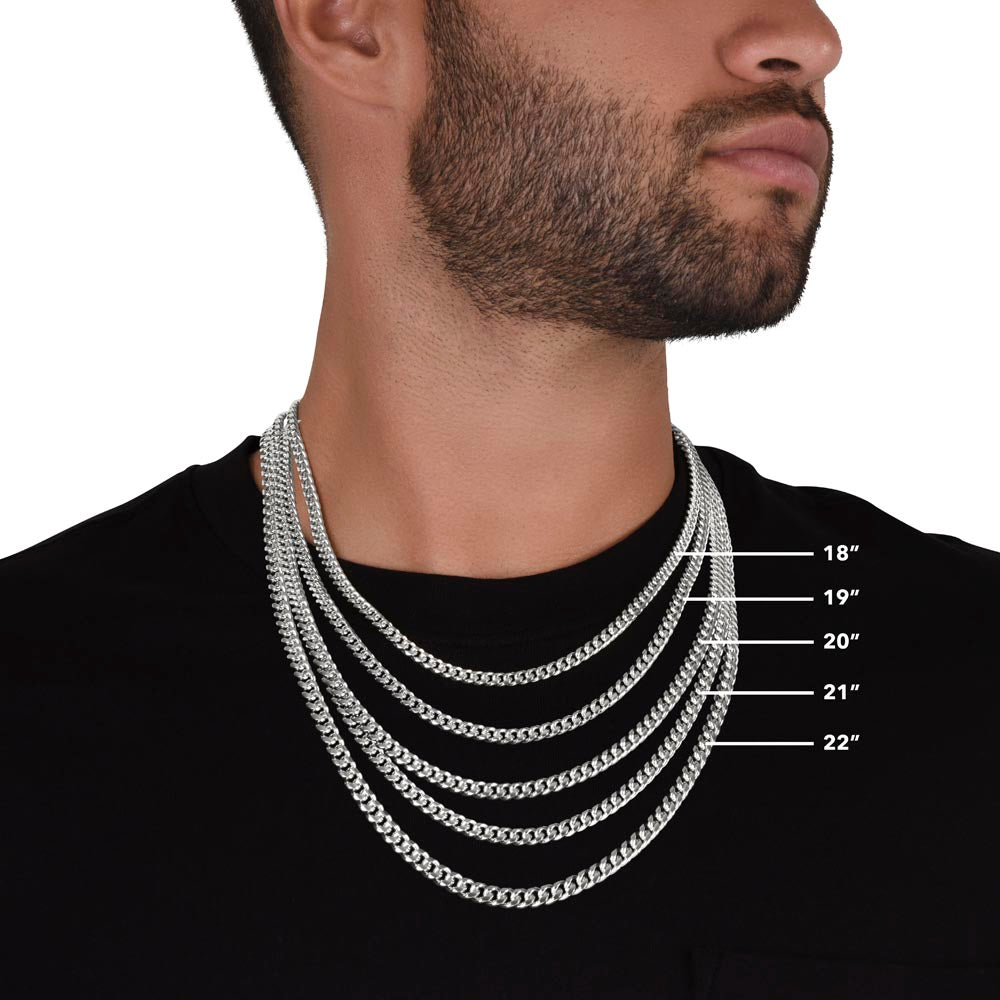 Chain width comparison worn on the neck | Cuban Link Chain