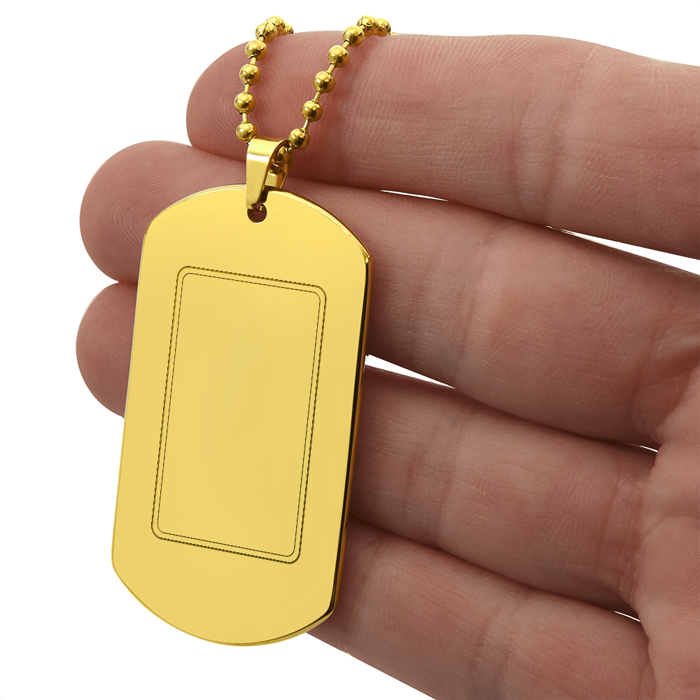 Personalized Engraved Dog Tag Necklace — Custom Name for Him