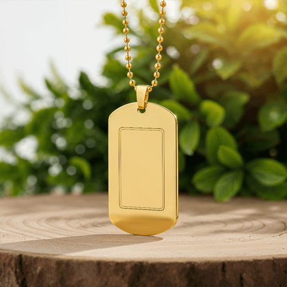 Personalized Engraved Dog Tag Necklace — Custom Name for Him
