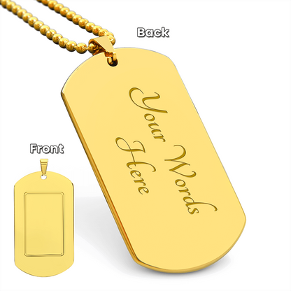 Personalized Engraved Dog Tag Necklace — Custom Name for Him