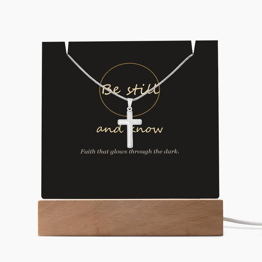 Be Still Keepsake Light & Cross Necklace