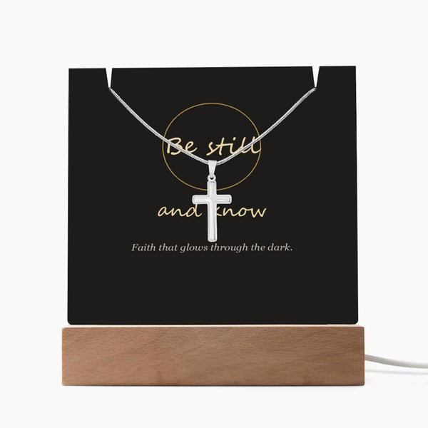 Be Still Keepsake Light & Cross Necklace