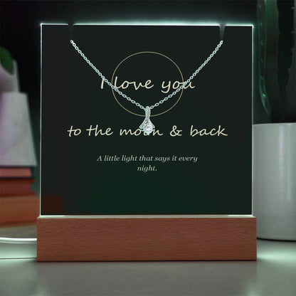 Keepsake light glowing white | To the Moon & Back Keepsake Light & Necklace