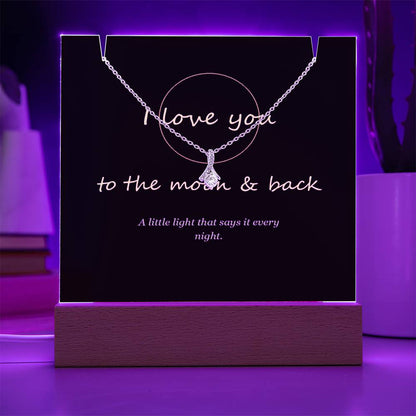 Keepsake light glowing purple | To the Moon & Back Keepsake Light & Necklace